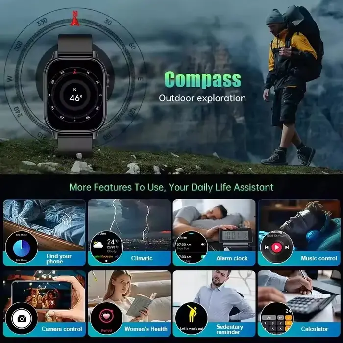 Nouvelle montre intelligente militaire GPS avec boussole GPS intégrée