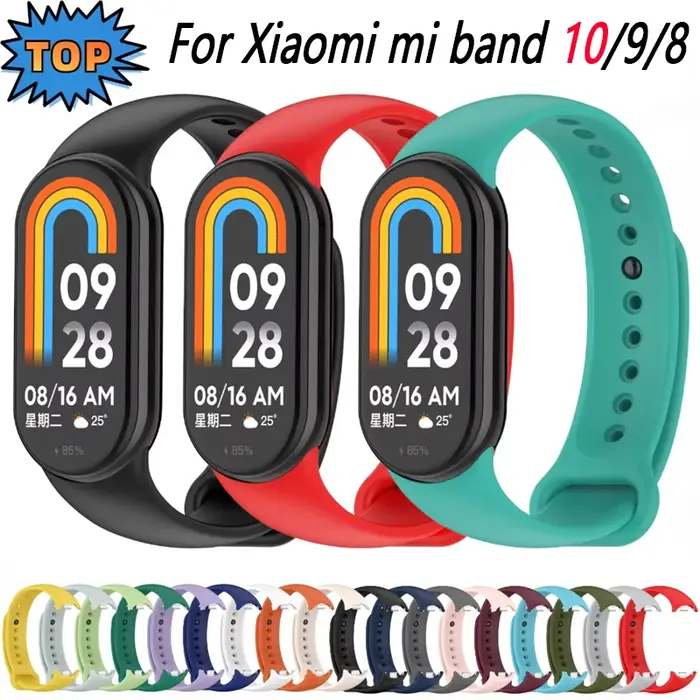 Bracelet en Silicone souple officiel pour Xiaomi Mi Band 10 9 8