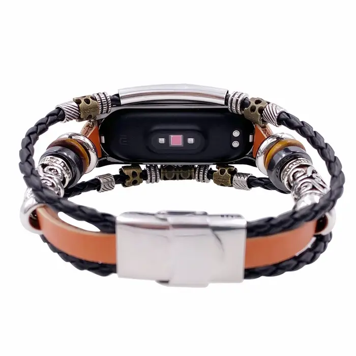 FIFATA Pour Xiaomi Mi Band 7/6/5 Vintage Bracelet Montre Intelligente