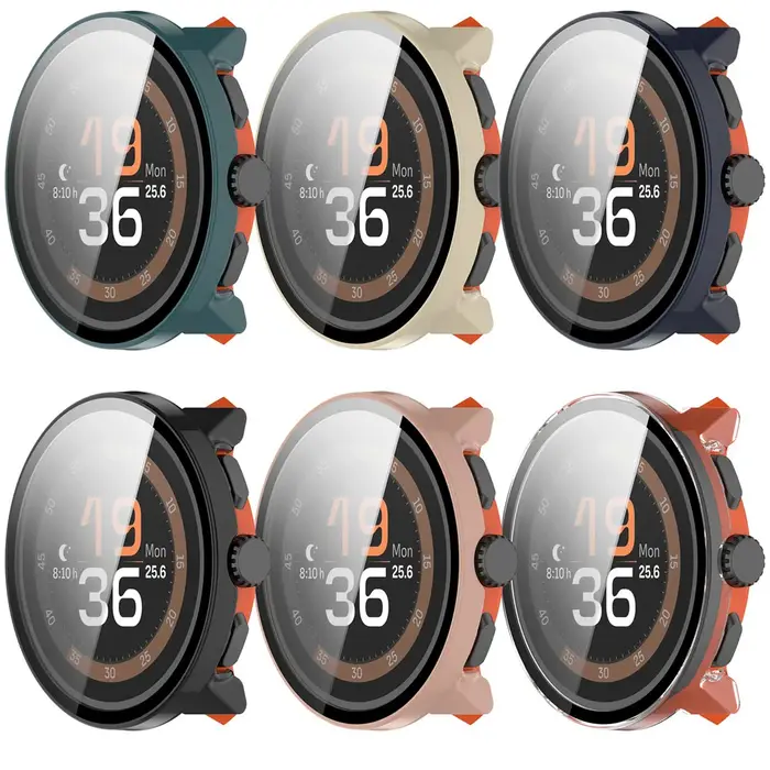 BEHUA couverture avec étui de protection d'écran en verre pour Suunto Run Smartwatch coque