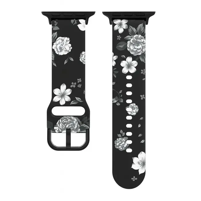 Bracelet pour Apple Watch Band 46mm 42 45 41 44 40 38mm, bracelet en silicone imprimé pour iWatch Se