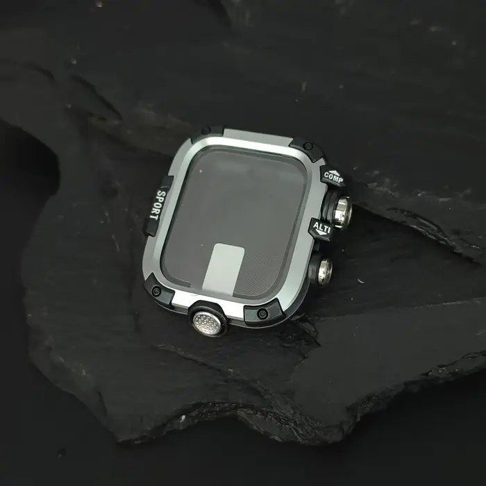 Boîtier mécanique robuste en métal avec lunette intégrée pour Apple Watch 44mm 45mm 9 8 7, boîtier h