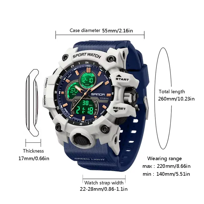 Montre-bracelet analogique à quartz pour homme