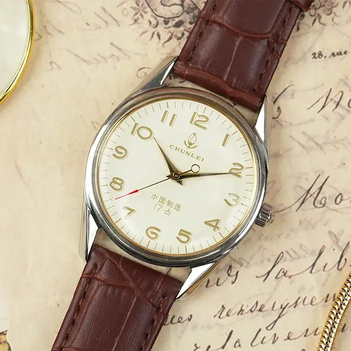 Montre mécanique vintage authentique de marque chinoise Chunlei pour homme, montre-bracelet rétro à remontage manuel, cadeau idéal