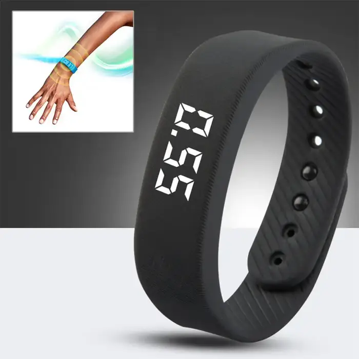 Bracelet intelligent LED numérique étanche horloge intelligente Smartband avec podomètre en cours d'exécution moniteur