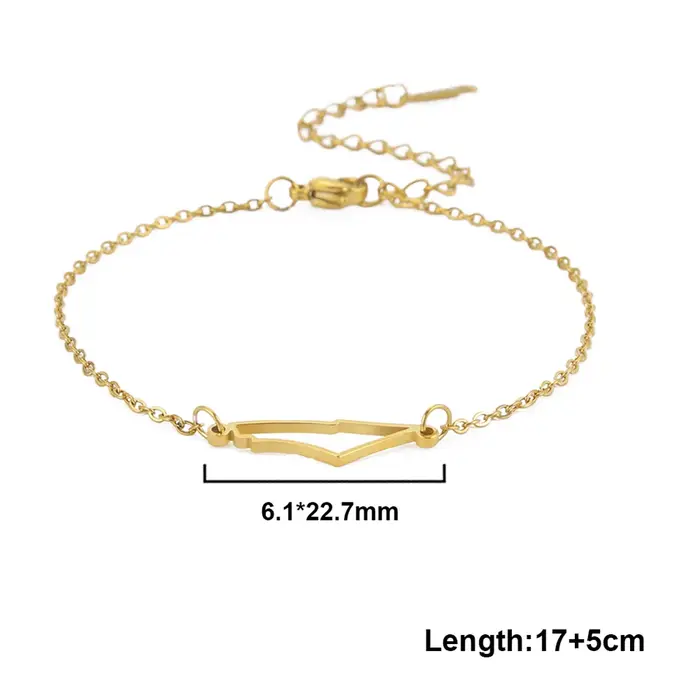 Cazador Palestine Israël Carte Main Bracelets pour Femme Couleur Or Pays Carte Bracelet Cadeau Bijoux En Acier Inoxydable En Gros Nouveau