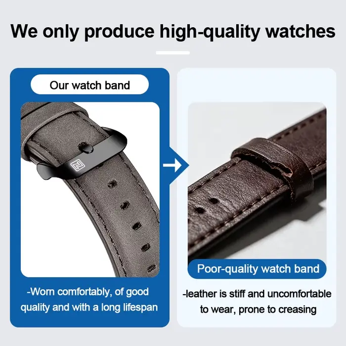NAVIFORCE hommes Sport décontracté militaire Quartz calendrier montre-bracelet pour homme d'affaires en cuir étanche