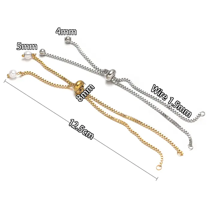 Lot de 3 connecteurs de bracelet en acier inoxydable