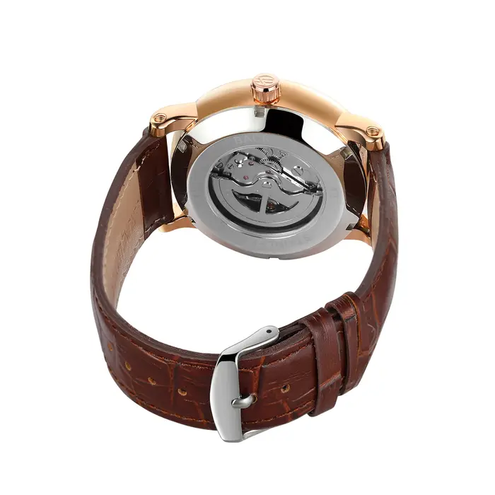 FORSINING luxe élégant hommes automatique mouvement mécanique montres bracelet en cuir mode Design décontracté affaires grand cadran