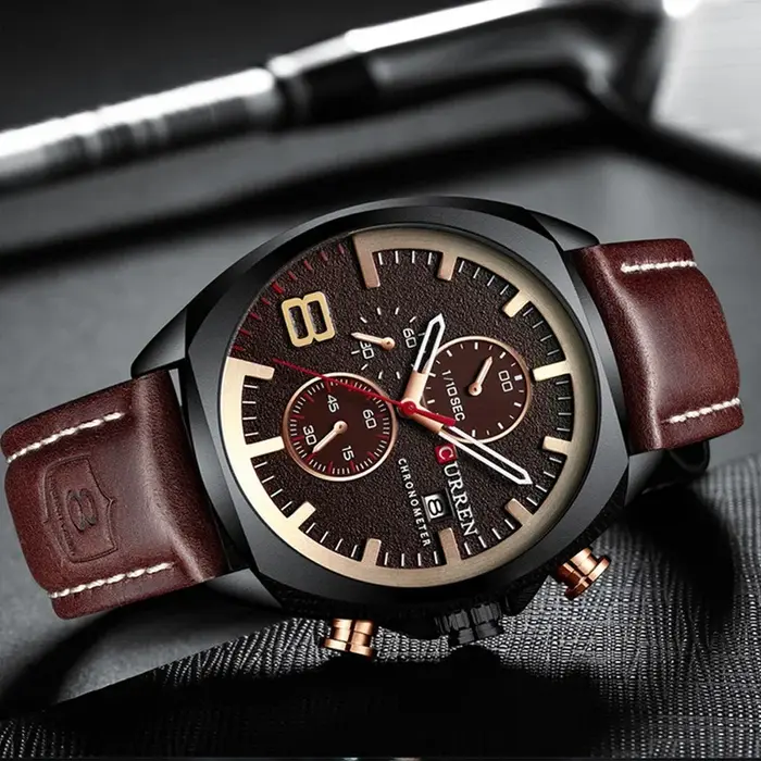 CURREN hommes montre de luxe montre-bracelet montres à Quartz mode cuir Style Punk