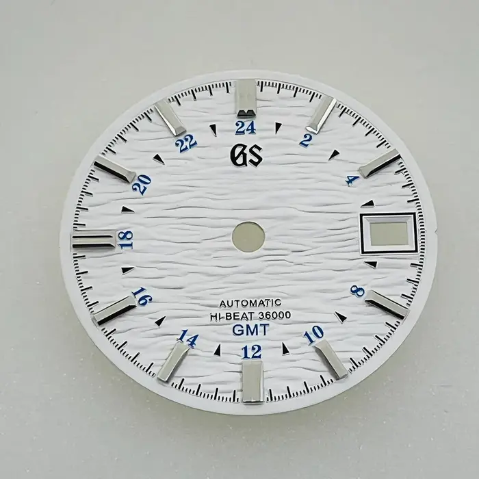 Cadran NH34 28,5 mm non luminescent, cadran GS, cadran GMT, motif soleil couchant, position 3.0, mou