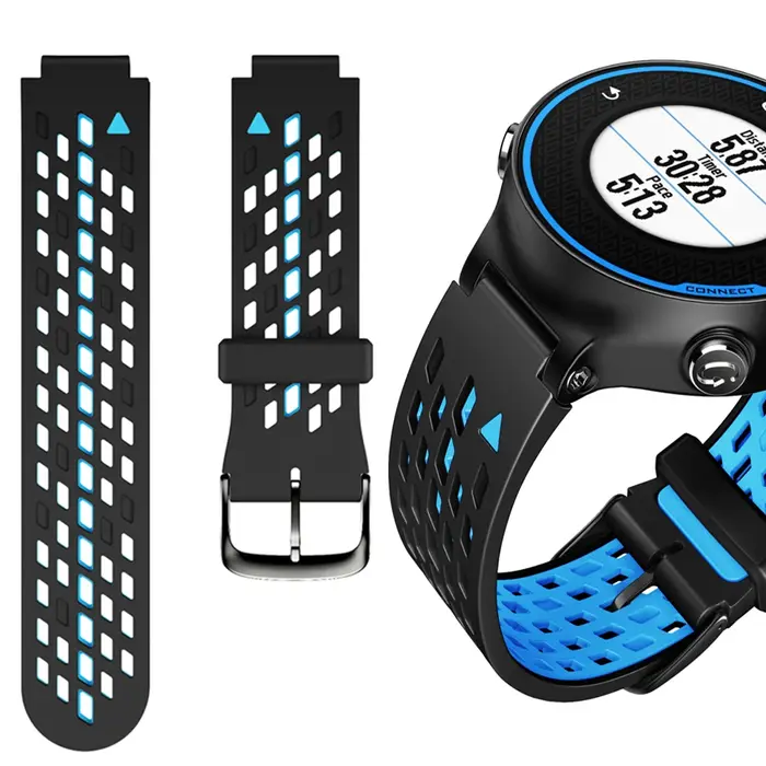 Bracelet de montre de sport souple bicolore pour Garmin Forerunner 735XT 235 230 630 620, bracelet de remplacement respirant pour la course à pied