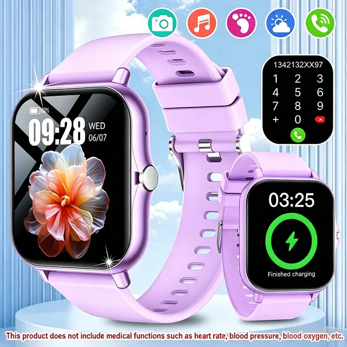 Montre connectée de 1,83 pouces, prenant en charge les appels sans fil (répondre/ composer/ refuser 