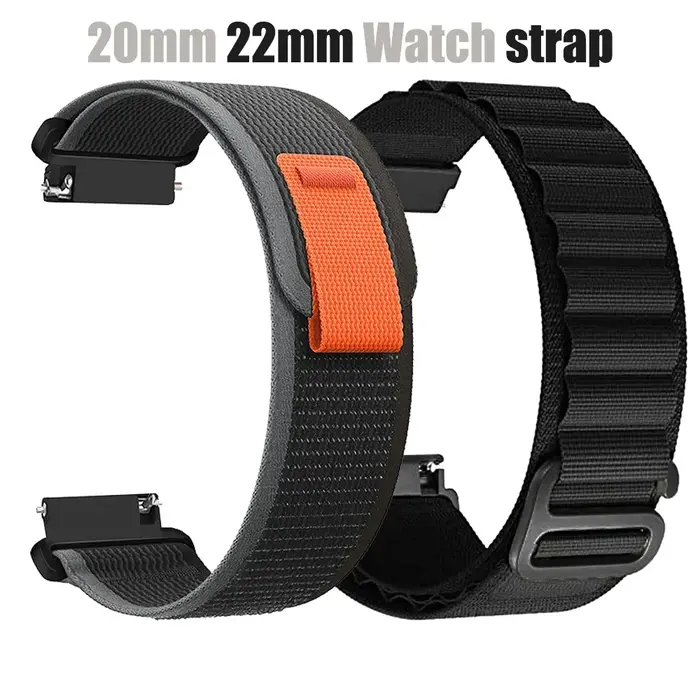Bracelet en Nylon pour HaiWei Galaxy Watch 7 6 5 4 40mm 44mm classique/Active/Gear S3 Frontier 20mm 22mm bracelet à boucle Sport Amazfit GTS 3 4