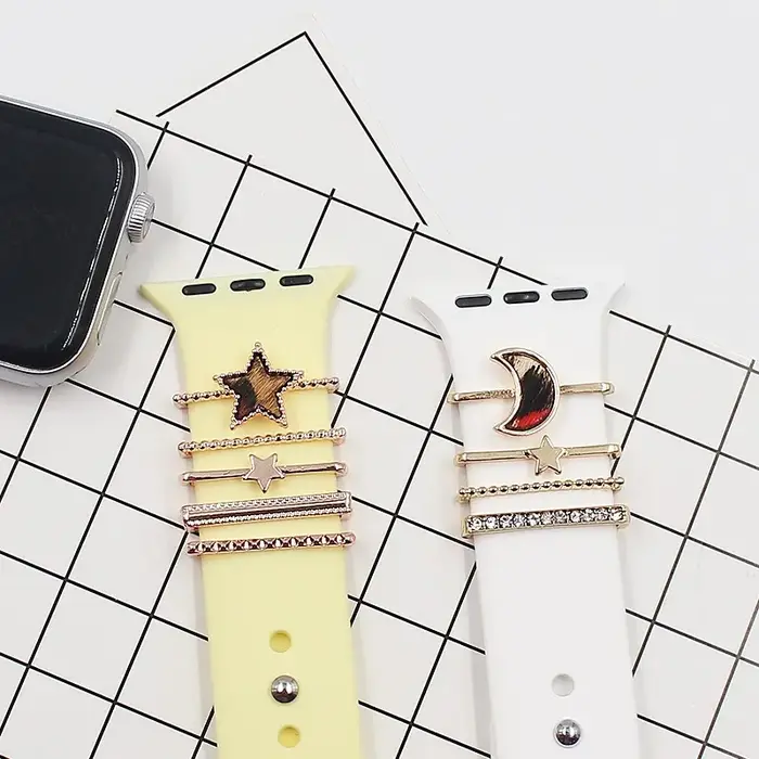 Bracelet en silicone avec décoration lune pour Apple Watch
