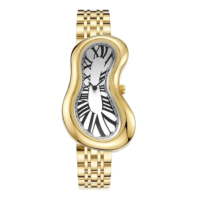 Nouveau Alien Crash fondu montre torsadée pour hommes et femmes Y2K montres de luxe en acier Starp é