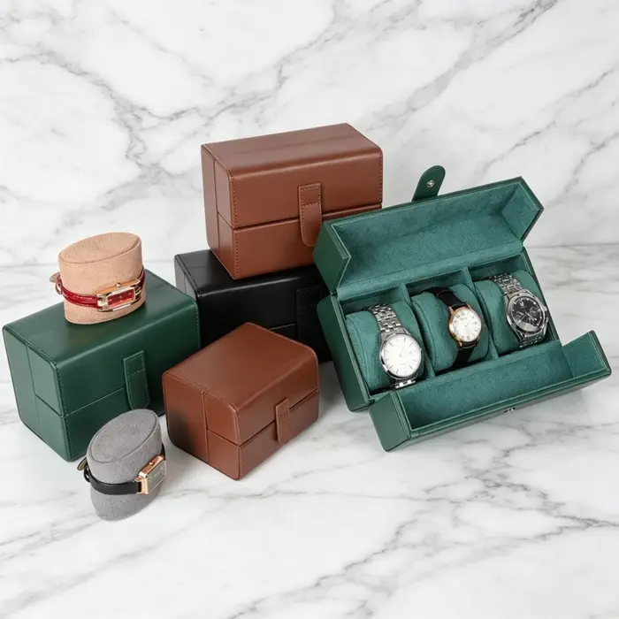 Boîte de rangement de montres de luxe pour hommes et femmes, 1/2/3 emplacements, double ouverture, présentoir carré, emballage cadeau, compatible avec les montres automatiques et à quartz