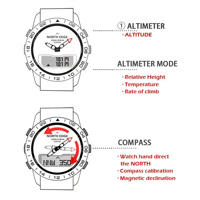 NORTH EDGE – montre de plongée pour hommes