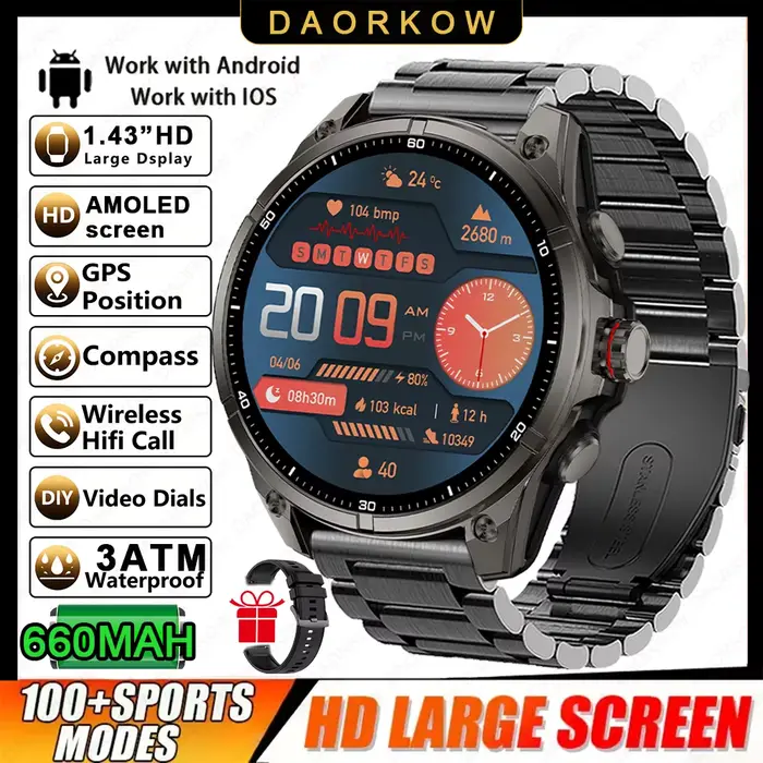 2025 nouvelle montre intelligente GPS pour Sports de plein air Smartwatch boussole altimètre baromét