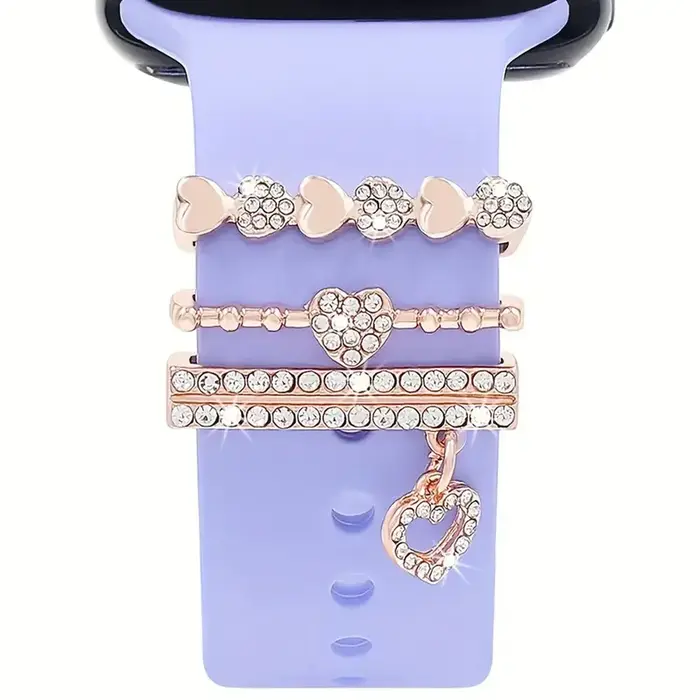 1 ensemble de nouveaux breloques glamour en alliage de cristal pour bracelet de montre - Accent scintillant
