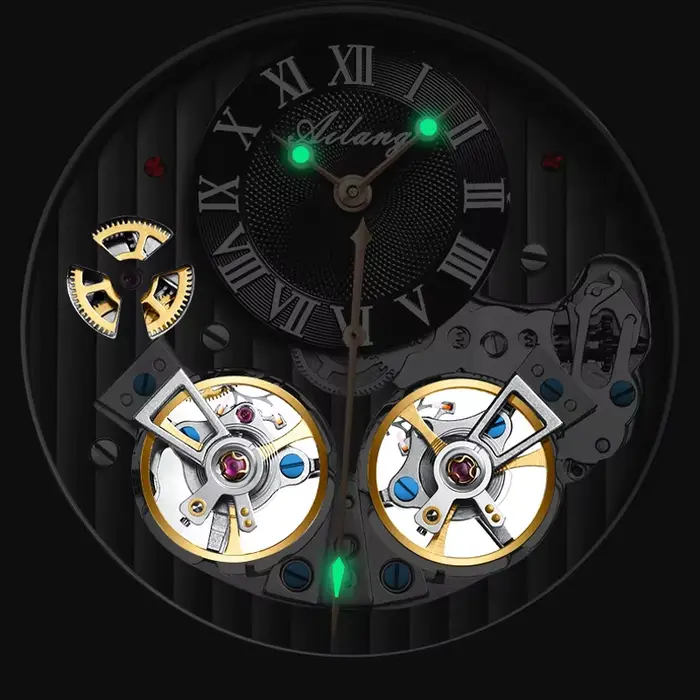 AILANG Top marque montre de luxe hommes automatique lumineux noir horloge