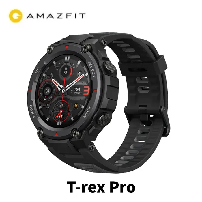 Nouvelle montre intelligente Amazfit T-Rex pro pour hommes - GPS extérieur étanche avec autonomie de 20 jours compatible avec iOS et Android