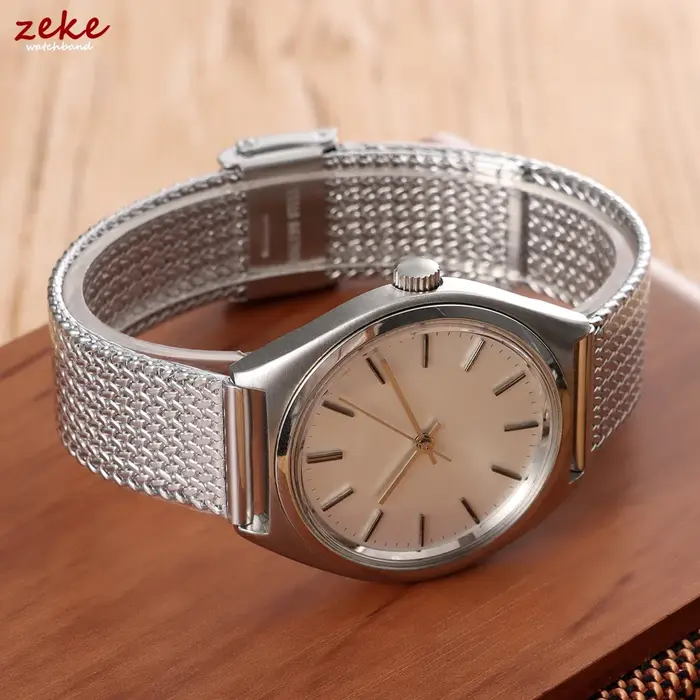 Bracelet en maille milanaise pour montre connectée, en acier inoxydable, avec boucle pliante DW, 16mm, 18mm, 20mm, bracelet universel pour Seiko