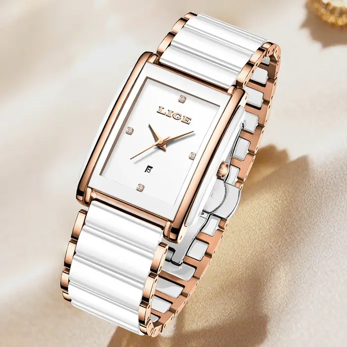 LIGE 2026 NOUVELLE Montre Femme de Luxe Tendance Bracelet Céramique Étanche Montre-Bracelet à Quartz pour Femme Relogio Feminino