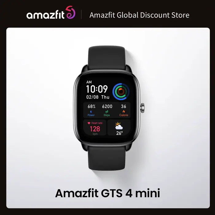 Amazfit GTS 4 Mini Smartwatch 1.65 "HD AMOLED Display plus de 120 modes sportifs compatibles avec Android et iOS nouvelle version mondiale