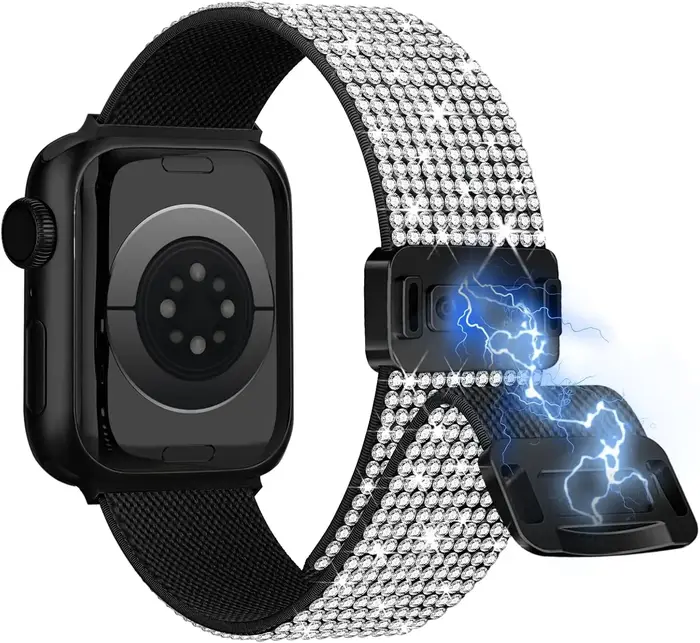 Bracelet magnétique en nylon pour Apple Watch Series 11 10 SE 9 8 7 6 5 4 3 45mm 46mm 42mm 41mm 40mm