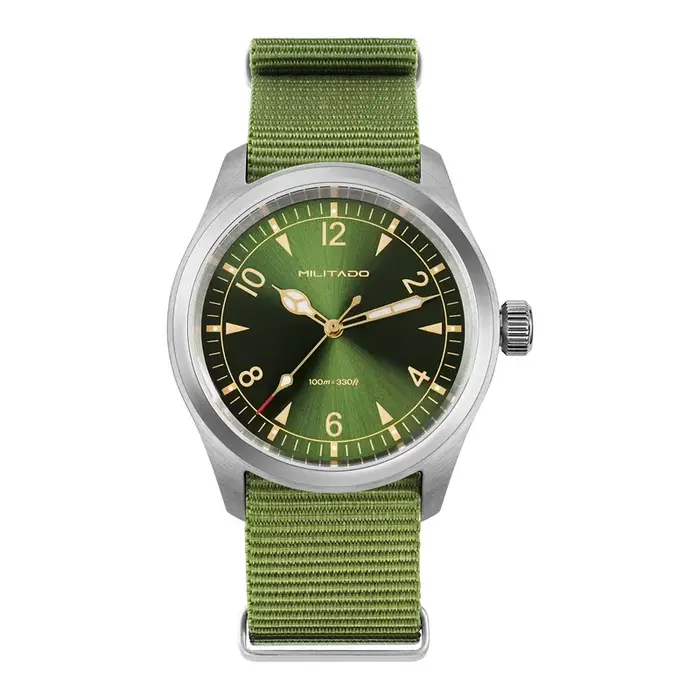 Militado ML08 montre à Quartz Ronda 515 mouvement dôme saphir montre-bracelet BGW9 lumineux 38mm montres Vintage 10Bar étanche