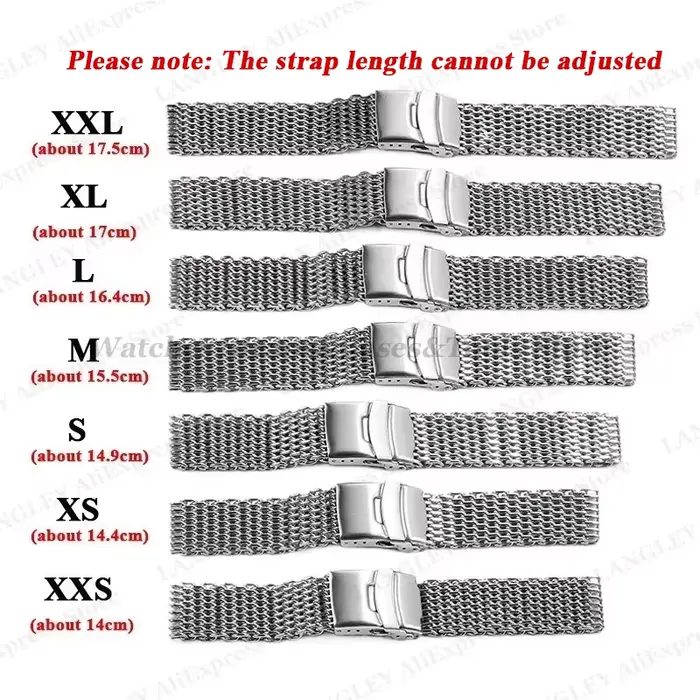 Bracelet de montre requin 4.0mm d'épaisseur pour Seiko pour Omega 18mm 20mm 22mm 24mm