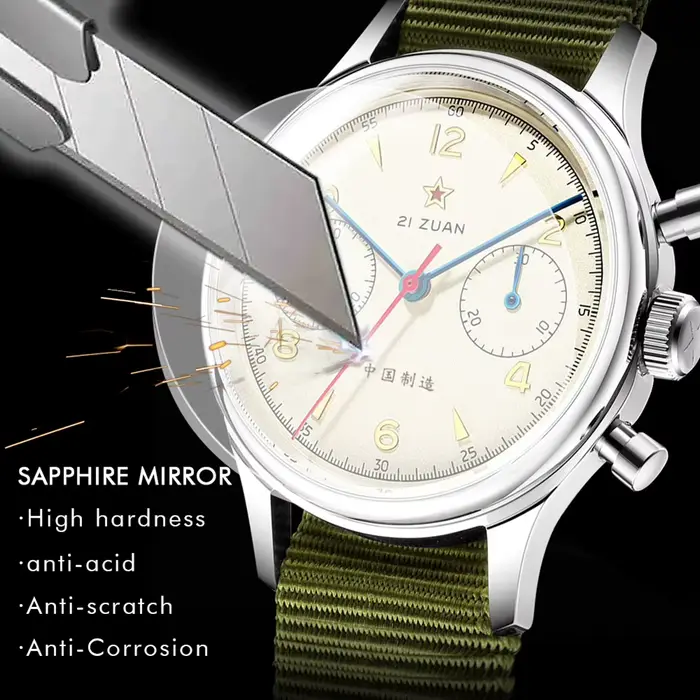 Montre mécanique pour homme Red Star Retro 1963 Chronographe ST1901