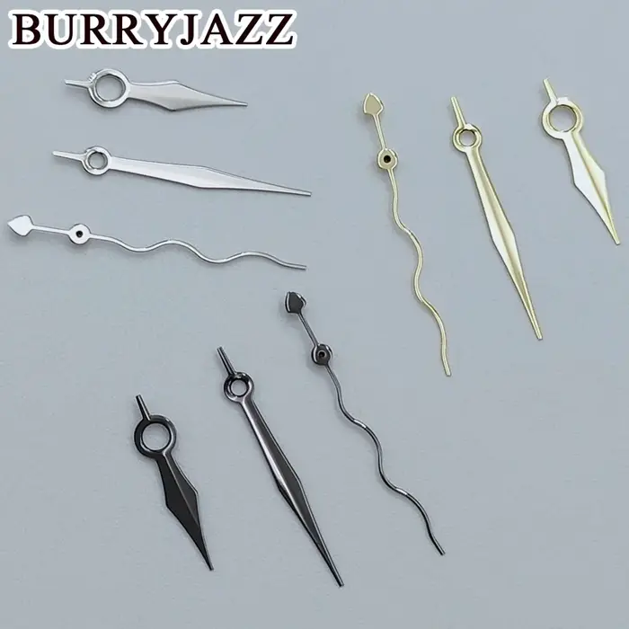 BURRYJAZZ NH35 NH36 NH38 7S26 7S36 4R35 4R36 aiguilles de montre non lumineuses bouclées ondulation