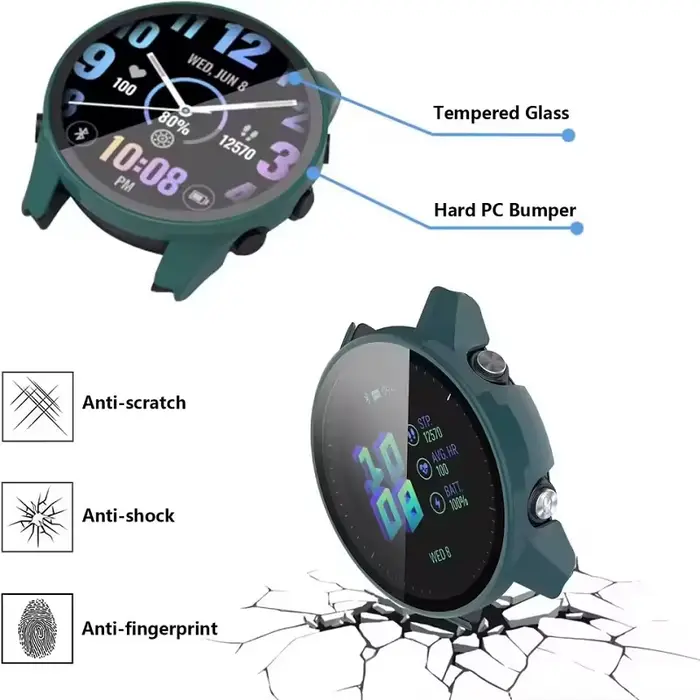 Étui en verre trempé pour Garmin Forerunner 165 965 955 255