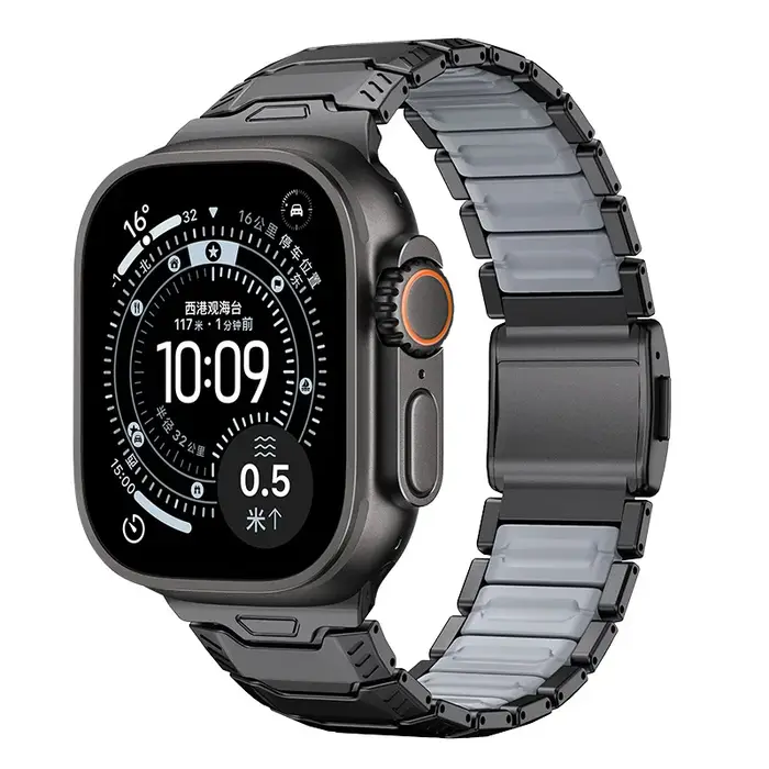 Bracelet en titane de luxe pour Apple Watch Ultra 3/2/1 11 10 9 8 7 6 SE 5