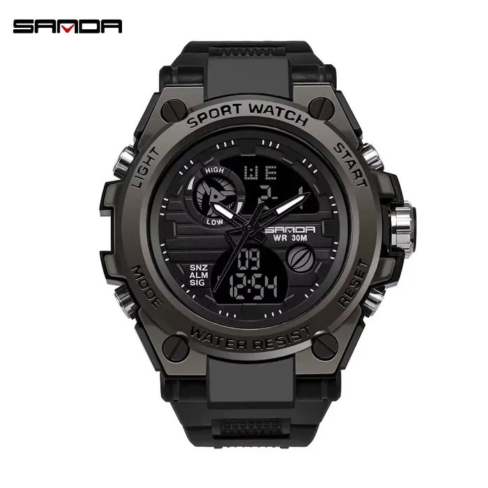 SANDA-Montre-bracelet de sport étanche pour homme, haut de gamme, montres de luxe pour homme, milita