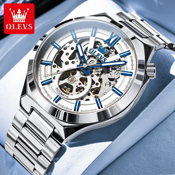 OLVES 6722 montre pour hommes Original luxe squelette automatique
