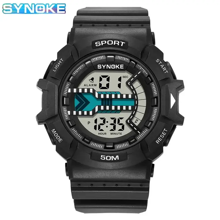 Montre numérique pour hommes en plein air militaire mode rétro hommes montre sport étanche hommes montre multifonctionnel lumineux SYNOKE
