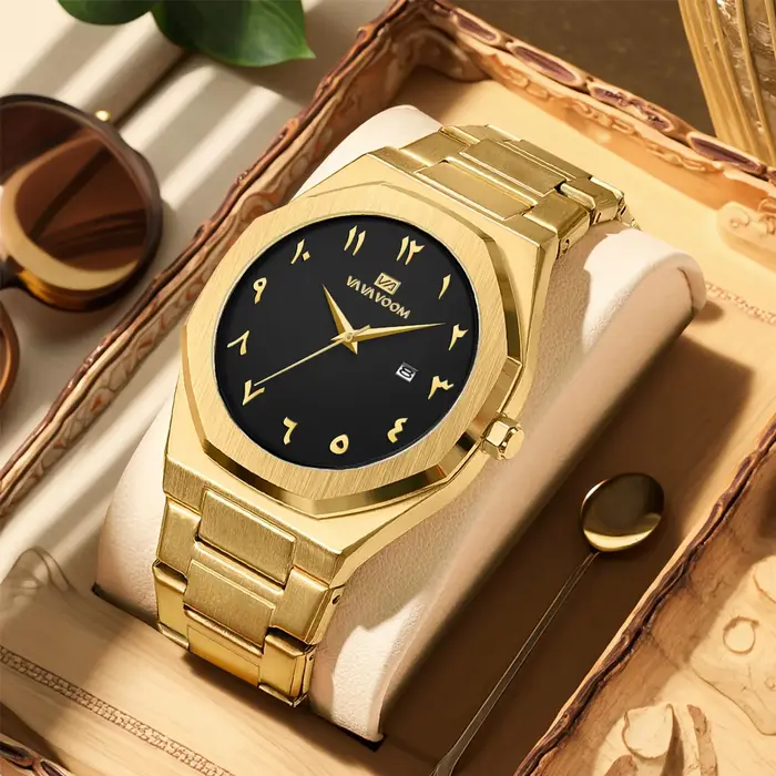 VA VA VOOM Top marque originale à la mode en acier inoxydable 42mm mouvement à Quartz