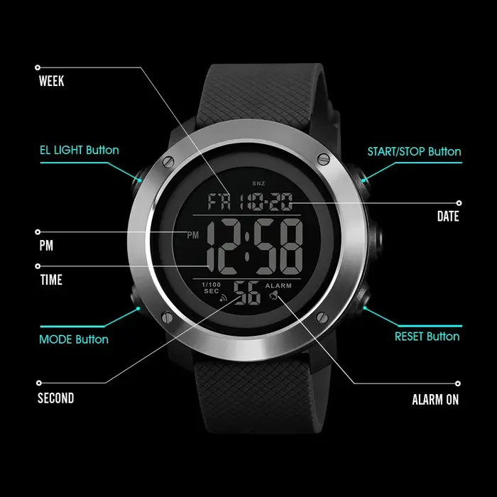 SKMEI 1426 Montre hommes réveil mode