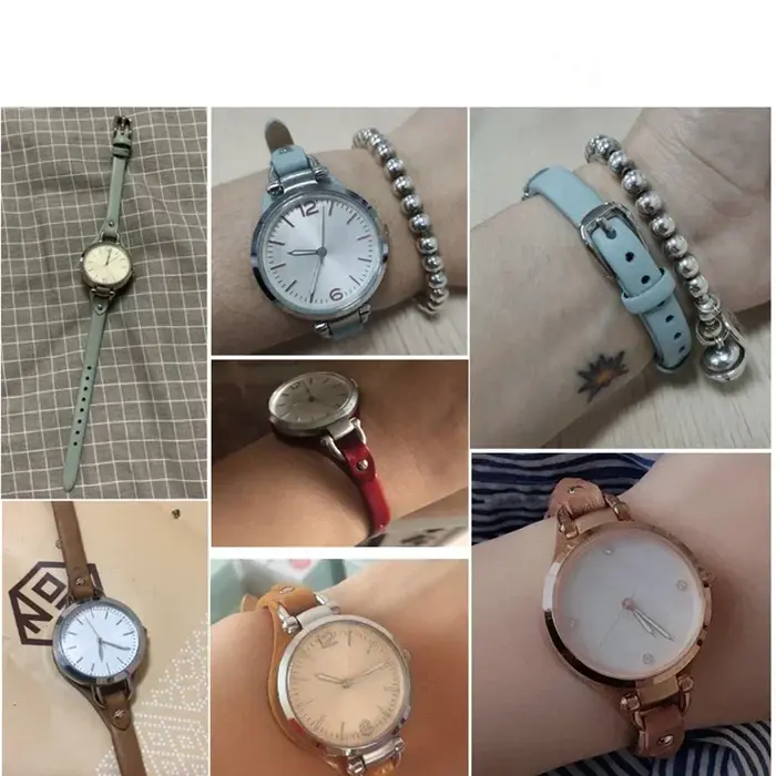Bracelets de montre respirants en cuir véritable pour femme