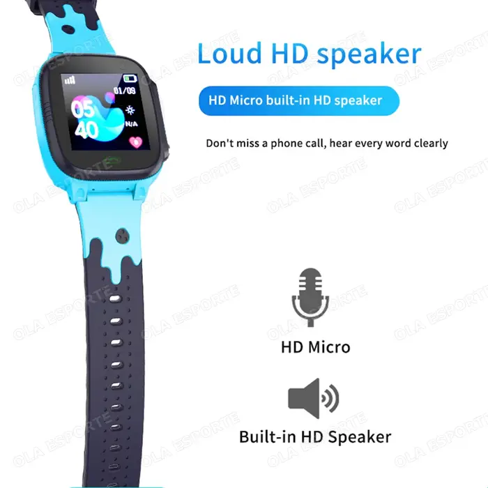Nouveaux enfants montre intelligente SOS GPS Tracker HD caméra lampe de poche calculatrice 1.44 "écran