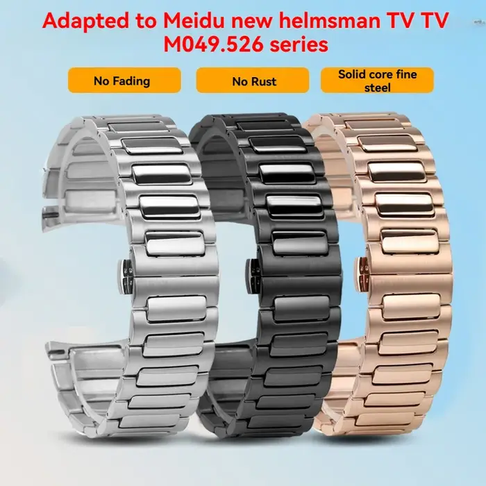 Bracelet de montre en acier inoxydable de 22 mm pour Mido Multifort TV M049.526