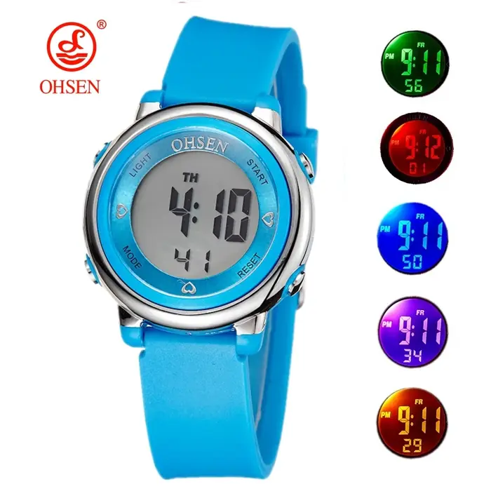 Montres numériques pour femmes, montre de sport imperméable à l'eau de couleur violette, montre élec
