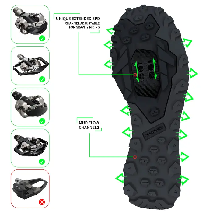Chaussures de cyclisme VTT pour hommes, chaussures de VTT, chaussures plates adaptées, adaptées au V