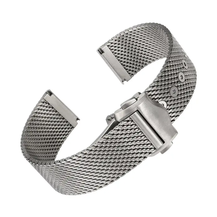Watchdives – bracelet de montre en maille, en acier inoxydable de qualité 2, fermoir entièrement en 