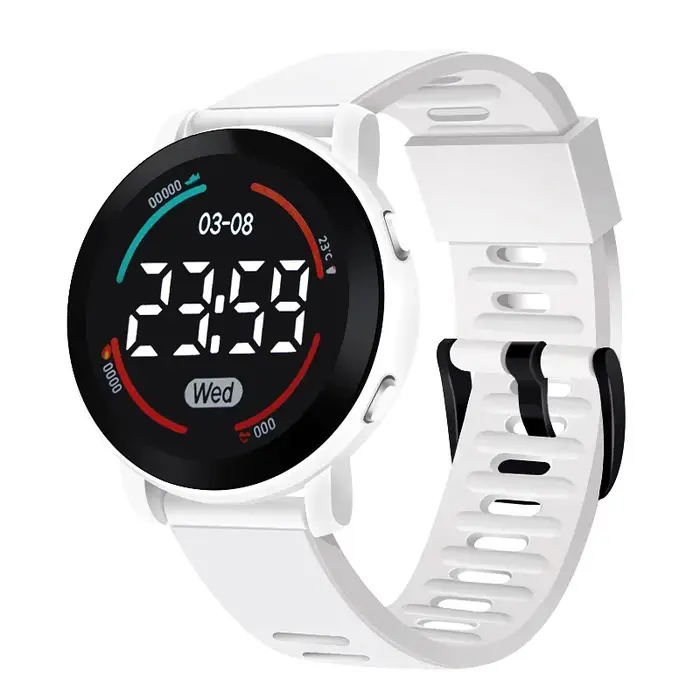 Montres numériques LED pour enfants, montre de sport lumineuse pour enfants, bracelet en silicone, m