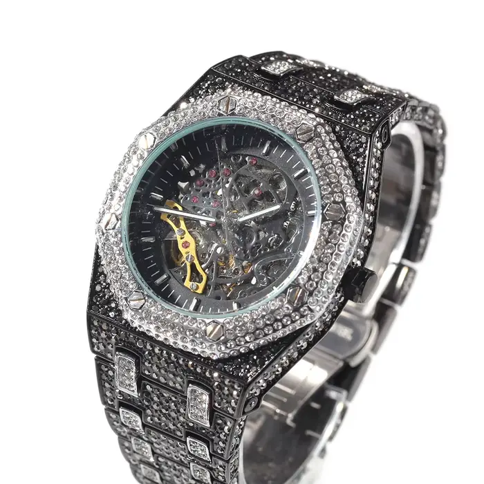 Uwin-Montre mécanique étanche en acier inoxydable pour homme