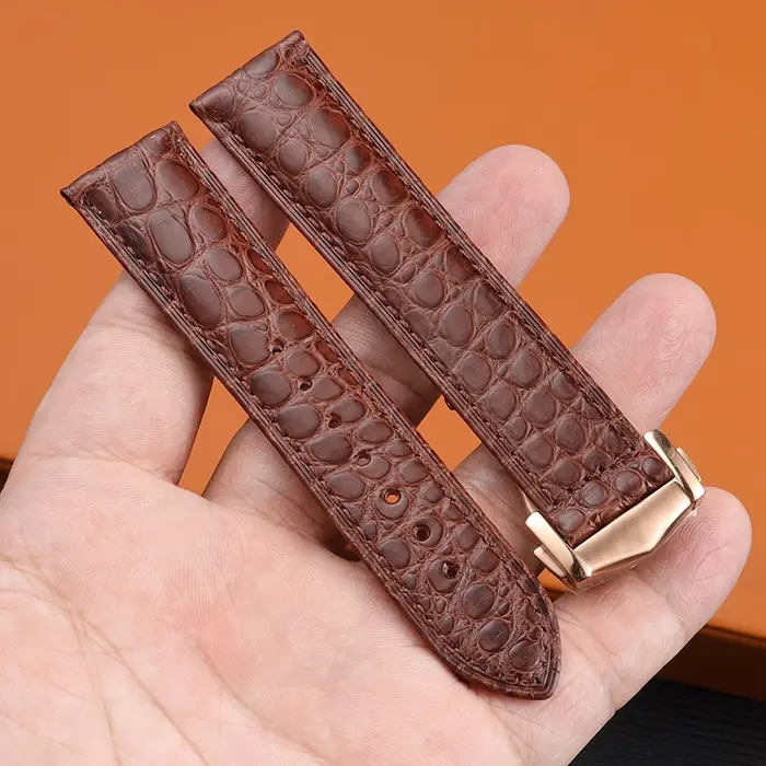 Pour Omega Crocodile bracelet De montre en cuir véritable De Ville hippocampe Super